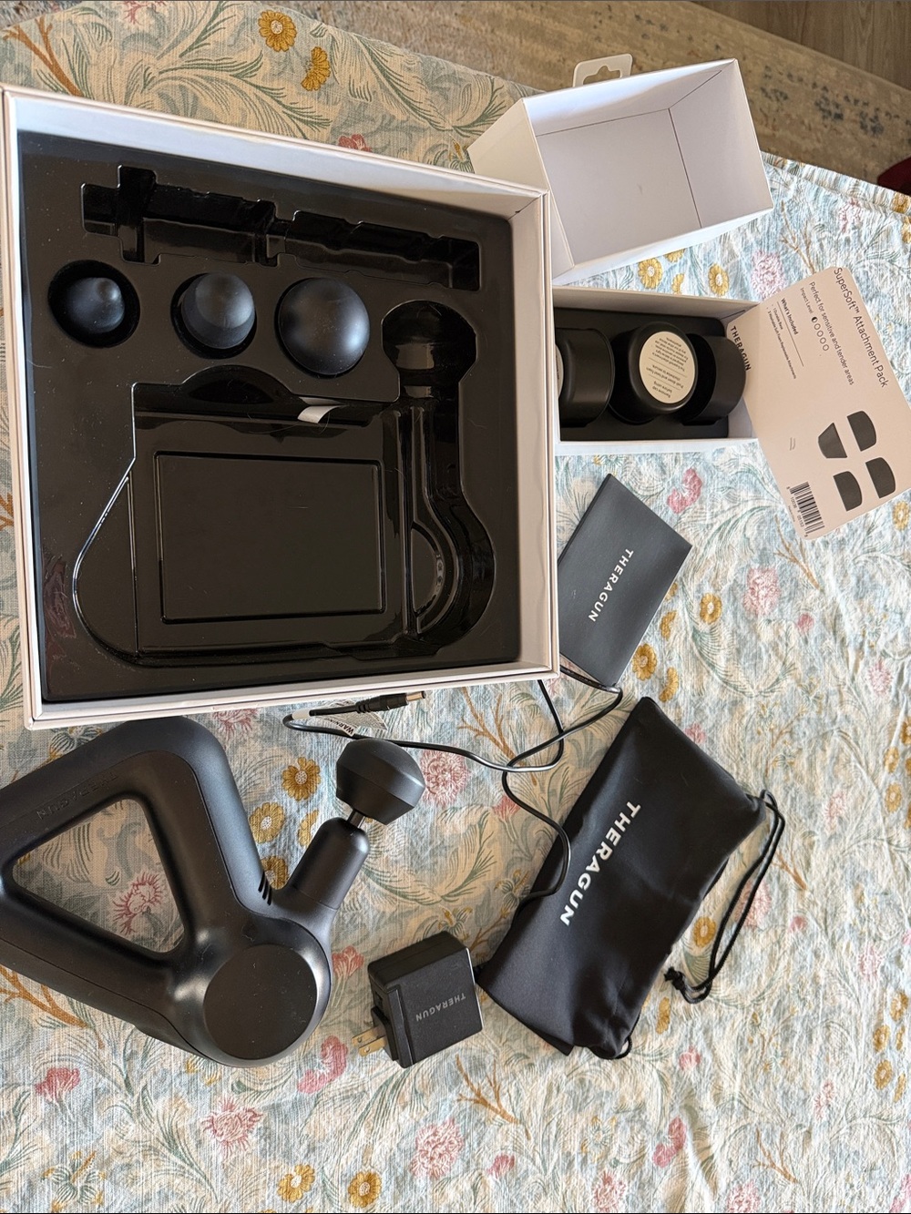 NEW!! Theragun Prime Massage Device with SuperSoft Attachments and Carry Pouch